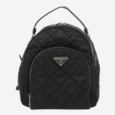 Black Prada Tessuto Nylon Impuntu Backpack