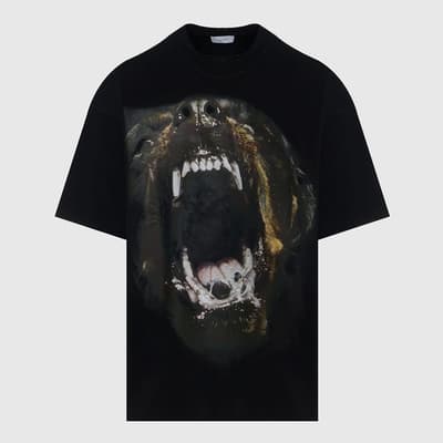 Black Rottweiler Cotton T-Shirt 