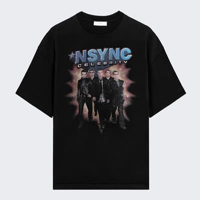 Black Nsync Celebrity Cotton T-Shirt