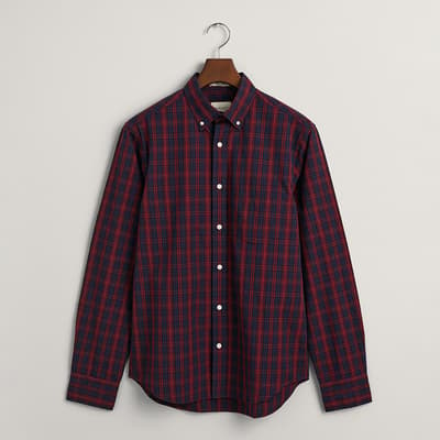 Navy/Red Reg Archive Poplin Tartan Cotton Shirt