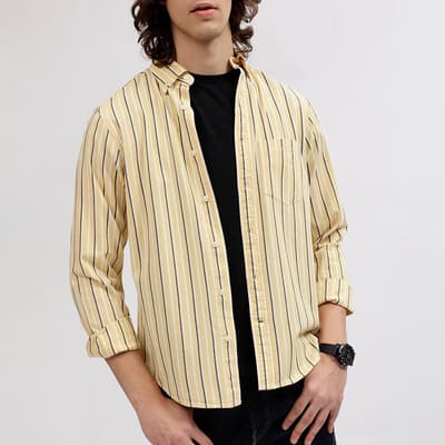 Yellow Reg Dobby Stripe Cotton Shirt