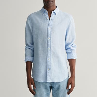 Pale Blue Slim Linen Shirt