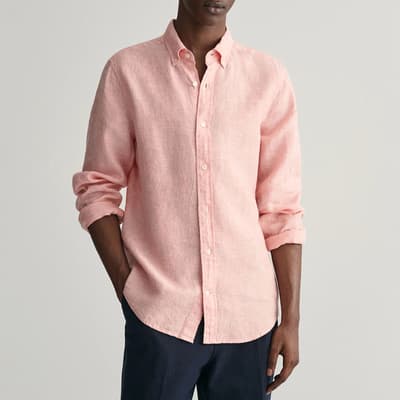 Pink Slim Linen Shirt