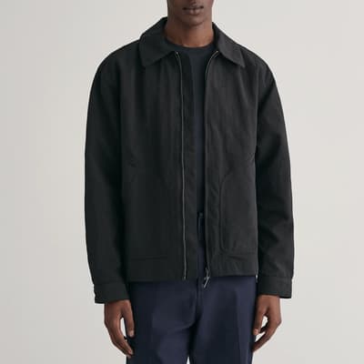 Black Nylon Zip Jacket