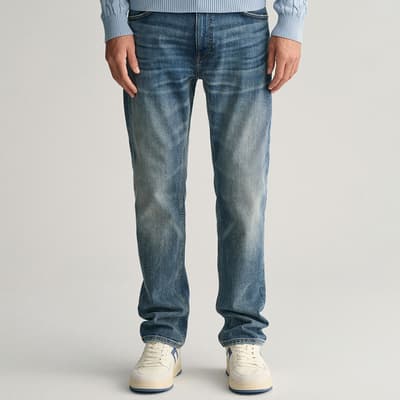 Washed Blue Regular Archive Stretch Jeans