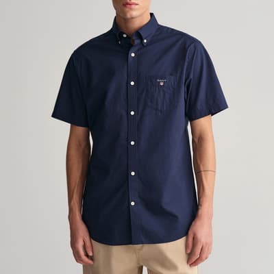 Navy Regular Fit Cotton Shirt