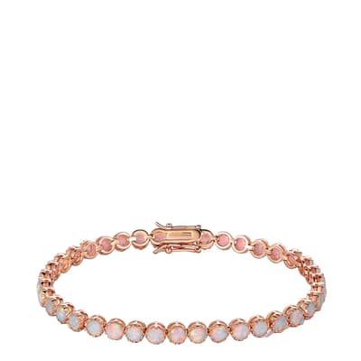 18K Rose Gold Opal Radiant-Cut Tennis Bracelet