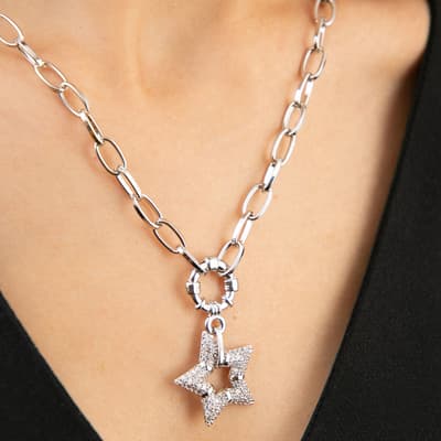 Silver Star Metal Necklace