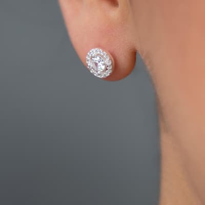 Silver Gem Earring
