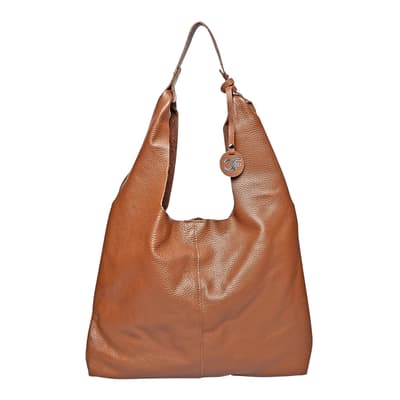 Brown Italian Leather Top Handle bag