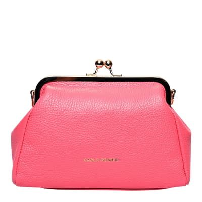 Pink Italian Leather Clutch bag