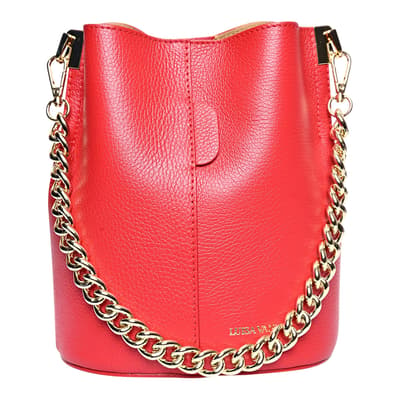 Red Italian Leather Shoulder bag