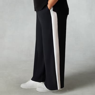 Black Side Stripe Regular Length Trousers