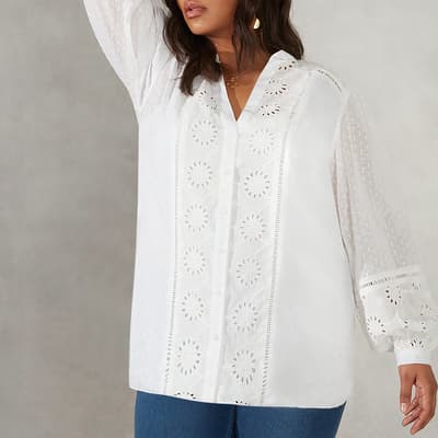Ivory Broidery Cotton Blouse