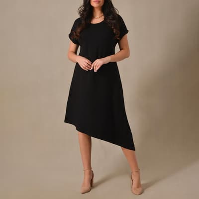 Black Asymmetric Jersey Dress