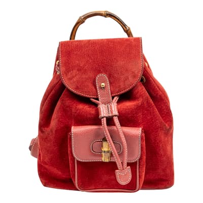 Red Mini Bamboo Backpack Backpack