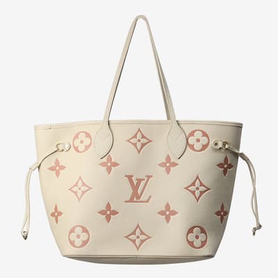 Cream Louis Vuitton Neverfull Monogram MM Tote Bag