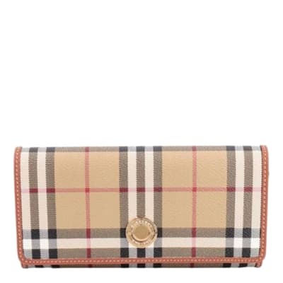 Burberry Brown Continental Check Wallet