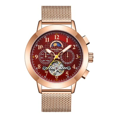 Mens Swan & Edgar Limited Edition Rose Gold Watch 45mm