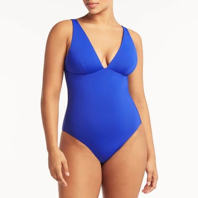 Blue Essentials Longline Swimsuit