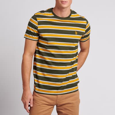 Green Striped Cotton T-Shirt