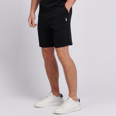 Black Cotton Jogger Shorts