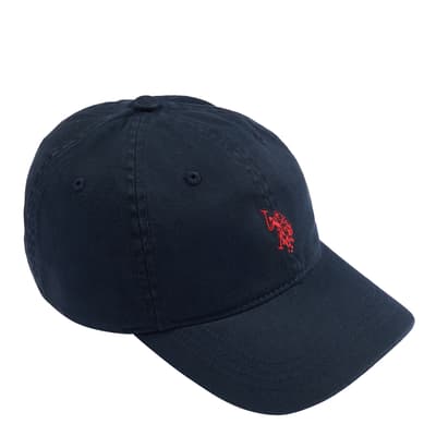 Navy Embroidered Logo Cotton Cap