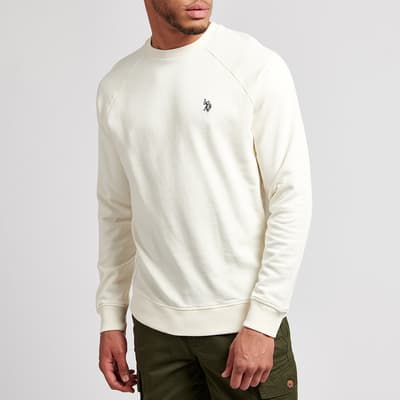 Ecru Panelled Cotton Sweatshirt