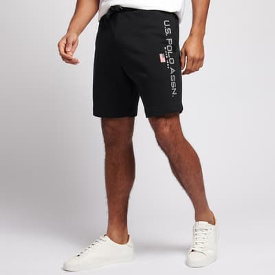 Black Side Logo Cotton Shorts