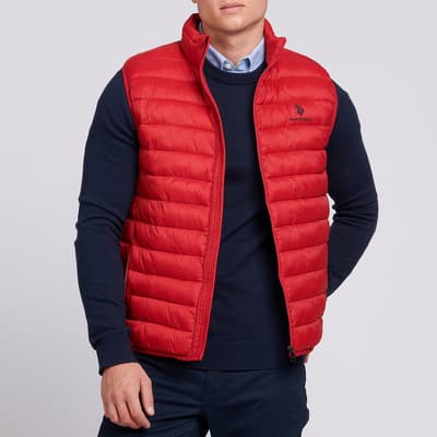 Red Bound Quilted Gilet