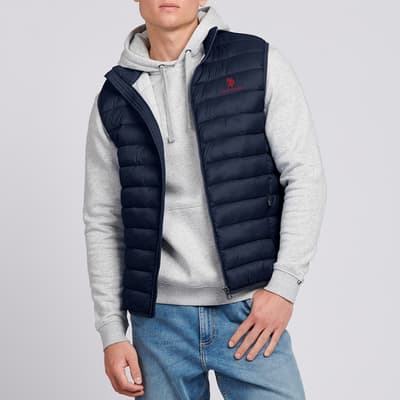 Navy Bound Quilted Gilet