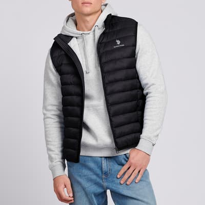 Black Bound Quilted Gilet