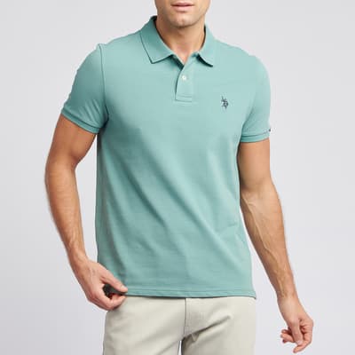 Turquoise Pique Cotton Polo Shirt