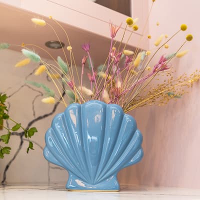 Light Blue Shell Vase