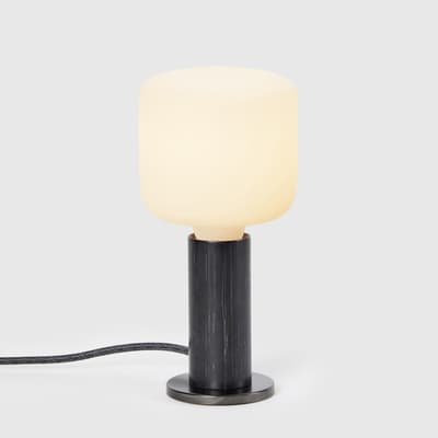 Blackened Oak Knuckle Table Lamp with Oblo