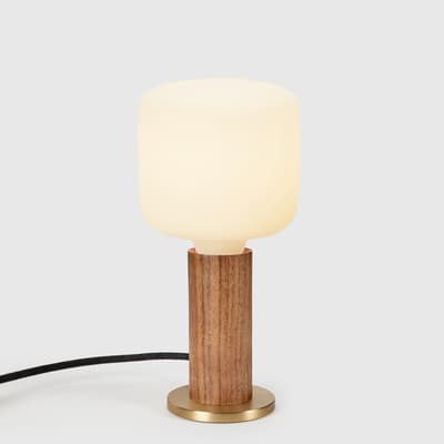 Walnut Knuckle Table Lamp with Oblo