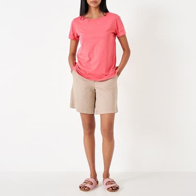 Pink Cotton Slub T-Shirt