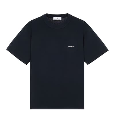 Navy Garment Dyed Cotton T-Shirt