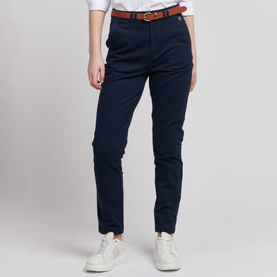 Navy Stretch Chino Trousers