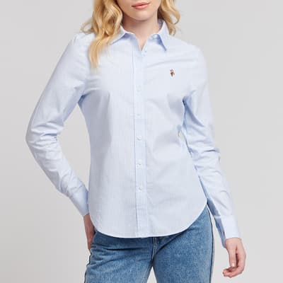 Blue Stripe Classic Fit Oxford Cotton Shirt
