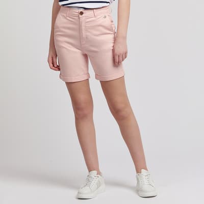 Pink Cotton Blend Chino Shorts