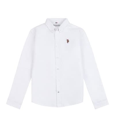 White Lifestyle Peached Oxford Cotton Shirt