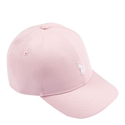 Pink Embroidered Logo Cotton Cap
