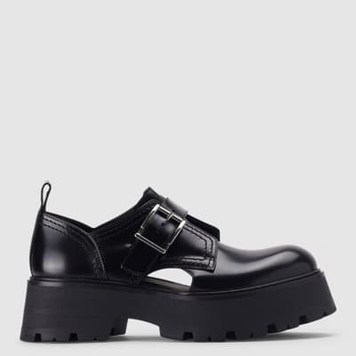 Black Buckle Punk Chunky Loafer
