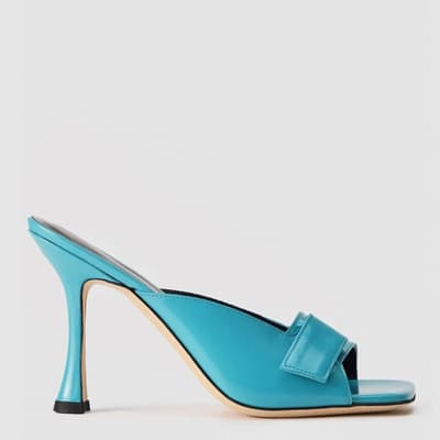 Blue Olivia Mule Heeled Sandals