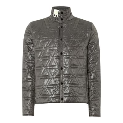 Silver High Neck Quilted Jacket