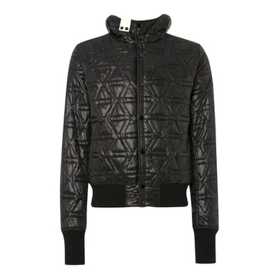 Black Hooded Quilted Jacket
