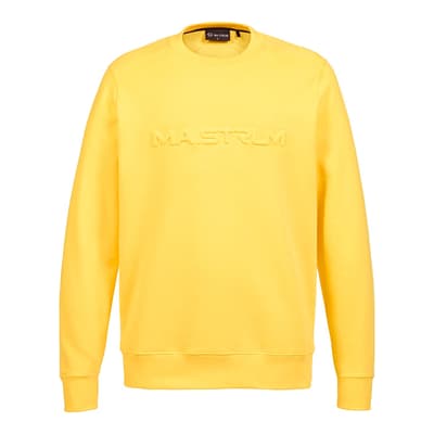 Yellow Embossed Logo Crew Sweatshirt