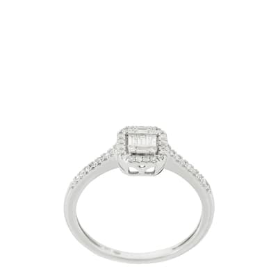 White Gold "Solitaire Lumineux" Diamond Ring