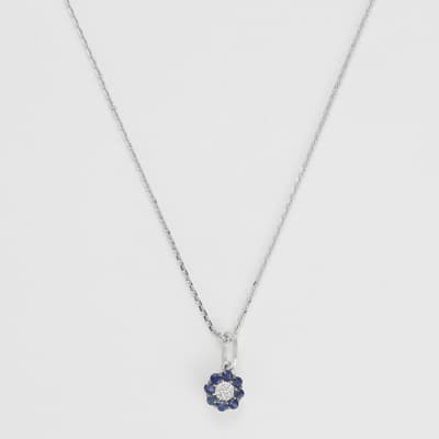White Gold "Elsie" Sapphire Necklace